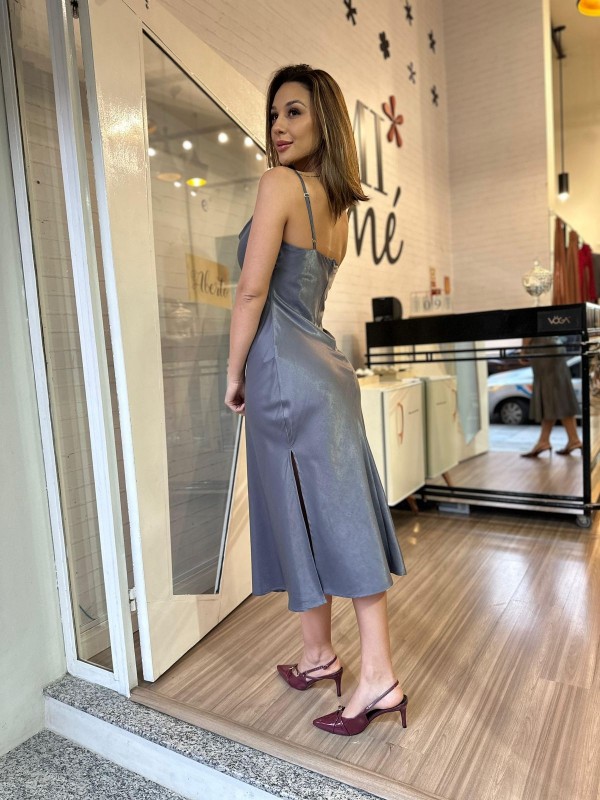 Vestido Midi Cetim Naomi 